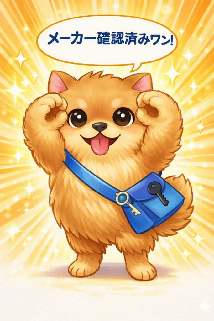 あんしん犬ナナが頭の上で丸を作ってOKと言っているイラスト